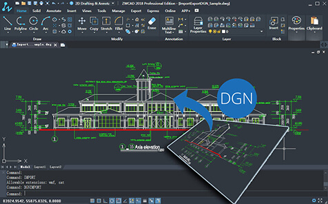 Import DGN files, exchange drawings with MicroStation ®